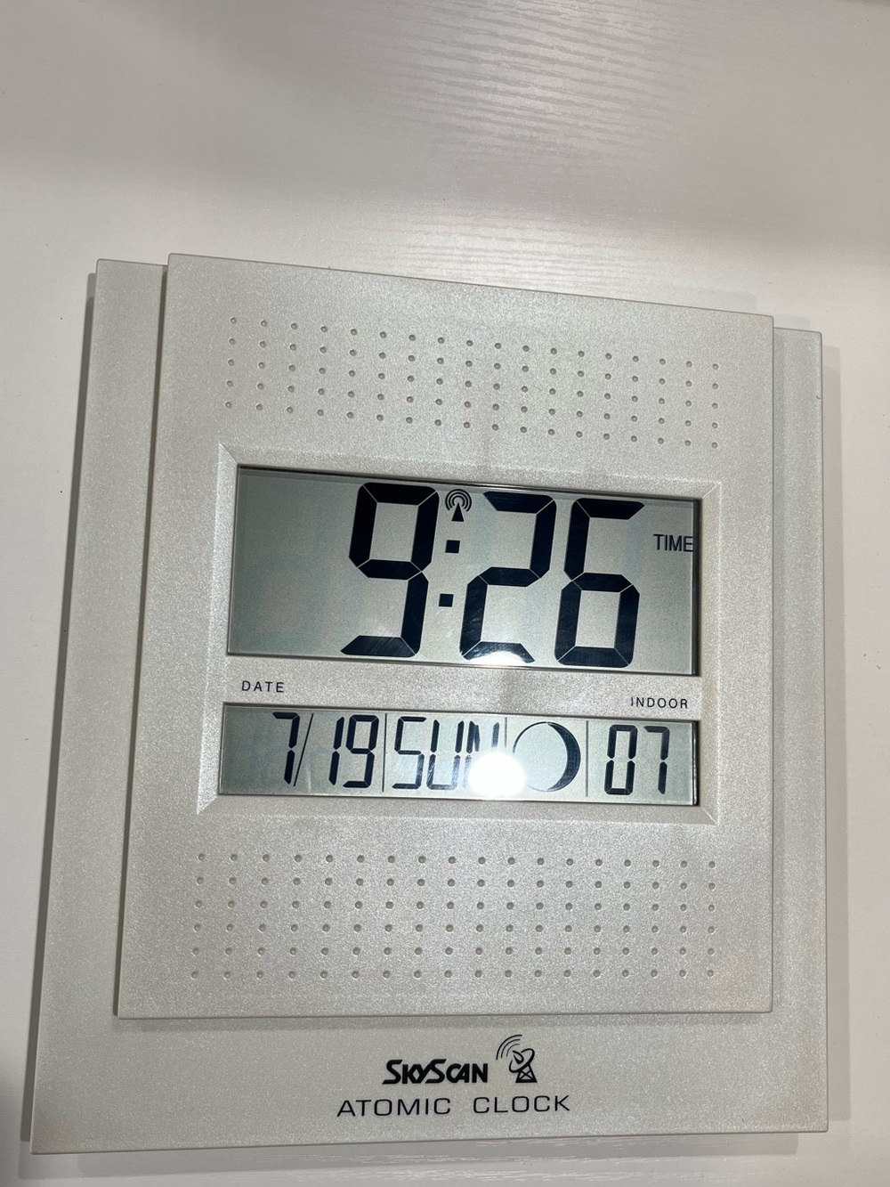 White Atomic Digital Wall Clock